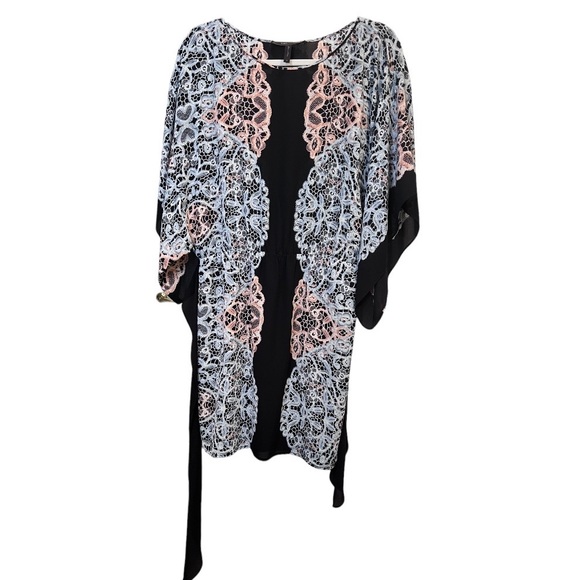 BCBGMaxAzria Black/Comb Lois Kimono Dress. - Picture 3 of 7